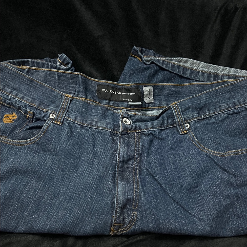 Rocawear Men's Dark Blue Relaxed Jeans